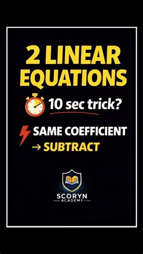 2 Linear Equations Trick | Solve in 10 Seconds (Class 10 Maths) #shorts