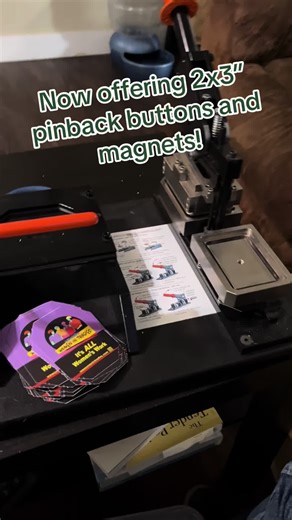 Now offering custom 2x3” pinback buttons and magnets. #custombuttons #pinback #buttons #button #smallbusinessoregon #salemoregon