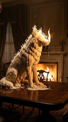 Candle Wolf on Fire #wolf #candles #fire #cinematic