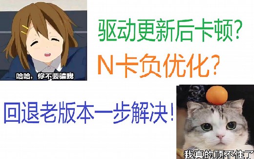 驱动更新后卡顿？N卡负优化？回退老版本一步到位