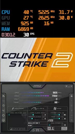 MSI Afterburner - OSD in Counter-Strike 2 aktivieren #meatballdeluxe