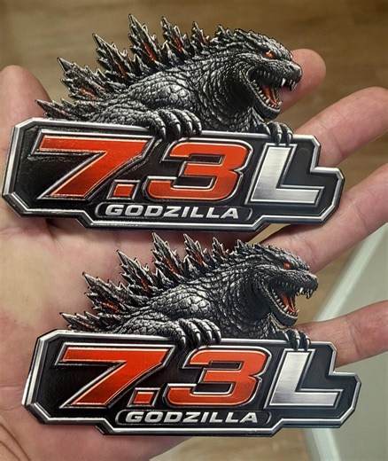 7.3L Godzilla Badge Red Eye, 3d Textured Badge, Acrylic Truck Suv Emblem Pair 5x2.97" - Etsy