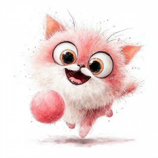 10 Watercolor Funny Cat Clipart, Quirky JPGs, Commercial Use (Instant Download)
