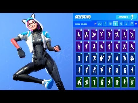 LYNX (STAGE 2 BLUE) SKIN SHOWCASE WITH ALL FORTNITE DANCES & EMOTES