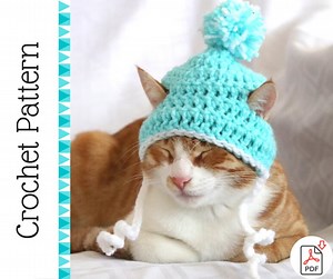 Crochet Cat Hat Pattern, Beginner Friendly Crochet Pattern for Cats, Cat Beanie Crochet Pattern, Downloadable Pattern Crochet Cat Accessory - Etsy