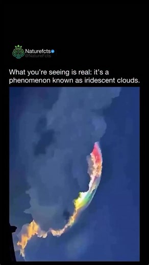 Nature Facts & News 🌳 on Instagram: "Follow (us) @naturefcts for quick, accurate, and fascinating nature facts everyday 🌳 🌈☁️ The physics behind iridescent clouds lies in light diffraction and interference: when sunlight passes through extremely small, similarly sized water droplets or ice crystals, the waves of light bend and overlap, separating into soft pastel colors. This physics process depends on the droplets being uniform in size, allowing specific wavelengths of light to reinforce eac