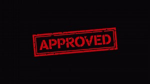 Animation of an approved stamp with a transparent background