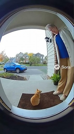 Kitten explodes after Grandma pets it😔😔 #ai #unexpected #doorbell #funny #kittens￼ #explosion