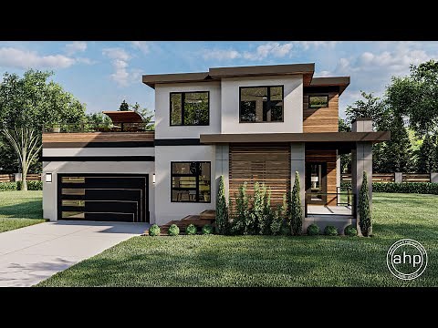 Modern Style 2 Story House Plan Virtual Tour - 29921 Quinn