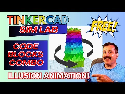 Animate Tinkercad Codeblocks Parametric Parts in Sim Lab for Beginners!