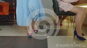 Close-up of Beautiful Female Legs in Peep Toe High Heels Walking Indoors Stock Footage - Video of attractive, beauty: 219384088