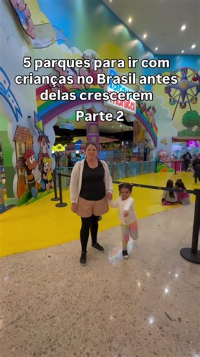 🎡 5 parques para ir com crianças no Brasil antes delas crescerem – Parte 2: \t1.\tParque da Mônica – SP @parquedamonica O mundo encantado da Turma da Mônica com brinquedos temáticos e atrações para todas as idades! 💖 \t2.\tHello Park – SP @hellopark.sp Um parque interativo e tecnológico que mistura diversão e imaginação com realidade aumentada! 🌈✨ \t3.\tAlchymist Historic Park – CE @alchymistprehistoricpark Um verdadeiro parque jurássico no Ceará! 🦕 Com esculturas gigantes de dinossauros, tr