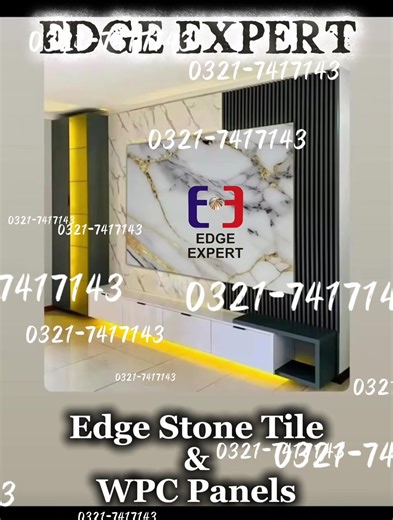 Edge Stone Tile WPC Panles, Perfect Combination 👌🏻 #EdgeExpert #EdgeStoneTile #WPCPanels #PVCMarbleSheets #Interior
