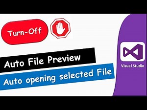 Disable Auto-Open Files in Visual Studio | Solution Explorer Settings