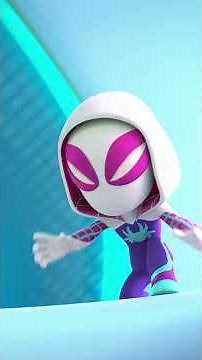 Ghost Spider saves Spidey and Spin from evil WEB-Ster! SpideyandhisAmazingFriends DisneyJr