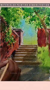 Wercolour painting demonstration 😍 #ranjanwatercolorartist #fbpost2025 #fbreelsvideo #reelsfacebook #reelsviral #reelschallenge #fbviral #FBVIDEO #videoviral #videos #fb #watercolor #reelsviralfb #followersreels #follow #art #nature @topfans | Ranjan/Watercolor Artist