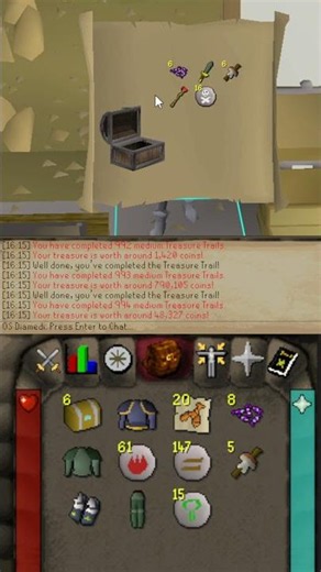 10 EACH DAY #45 Medium clues until I green log #osrs #shorts #gaming #runescape #subscribe