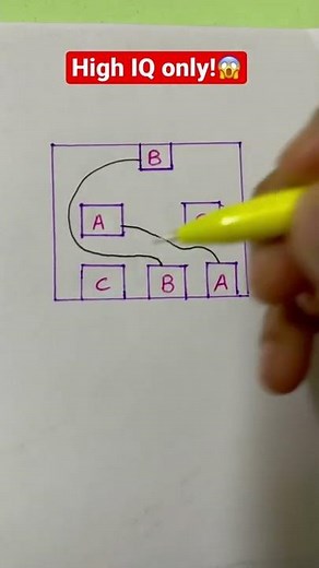 Connect A to A, B to B and C to C without crossing the lines! High IQ required! #math #youtube