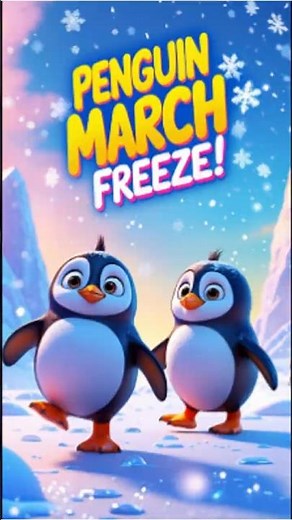 Penguin Dance! 🐧❄️ Penguin Freeze Challenge! | Waddle, Spin & FREEZE! 🧊🎶#actionsongs #funforkids