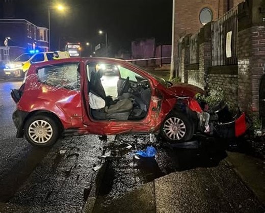 Man and woman taken to hospital as two people 'flee scene' of two-car crash in Dudley