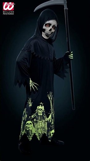 1858 - "GLOW GRIM REAPER" (robe, hood, gloves, mask, scytche)