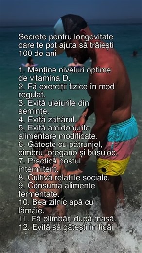 Toată lumea își dorește să trăiască o viață lungă și sănătoasă. Dar ce poți face, în mod concret, pentru ca acest lucru să devină realitate? Se pare că există câțiva pași foarte practici, susținuți de știință, pe care îi poți urma. De exemplu, este esențial să menții un nivel optim de vitamina D. Mulți oameni cred că nivelul lor este în regulă, dar analizele făcute periodic pot spune o cu totul altă poveste. Iar exercițiile fizice regulate nu sunt importante doar pentru controlul greutății. Ele 