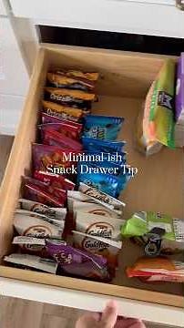 Minimal-ish snack drawer organization and tip!