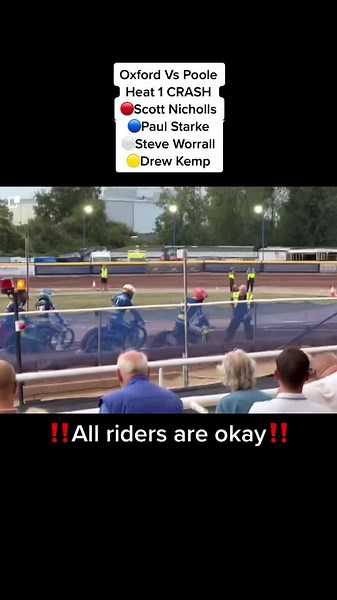 Oxford Cheetahs Vs Poole Pirates Heat 1 CRASH (2/8/22) Credit to @staylor21 for the video. #oxford #cheetahs #speedway #oxfordcheetahs #oxfordspeedway #oxf #fyp #fy #fypシ゚viral #foryou #foryoupage #racing #speedwaybikes #speedway_tiktok #bikes #motorbikes #motor #chargers #charger #oxfordchargers #crashes #down #fall #fell #scott #scottnicholls #scottnichols #paul #starke #paulstarke #drewkemp #kemp #worrall #steve #steveworrall #poole #poolepirates #pirates