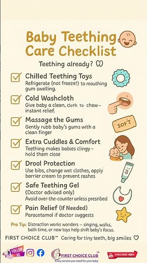 Teething already? 😭🦷Here’s the Baby Teething Care Checklist!