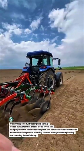 Heavy-Duty Spring Cultivator Leveling Soil Fast 🚜🌱 #Farming #Tractor #Agriculture