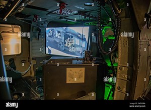 interior of a military helicopter used in Navy SEAL operations in the Fort Pierce Navy SEAL museum with a video playing in the background Stock Photo - Alamy