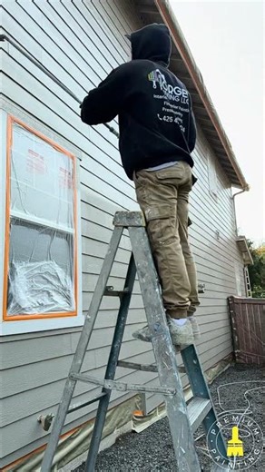 Painting smarter: extension pole for smooth coverage and spray for details. #painting