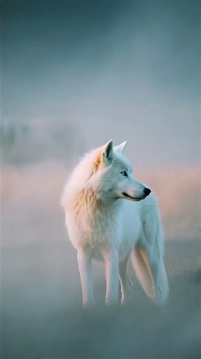Ai generated video of a white wolf
