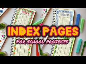 Easy Index Page Design for School Projects📚✨ |School Project & Assignment Ideas |That Aesthetic Girl