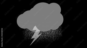 Weather Forecast Cloud Animation, Thunderstorm and Rainfall