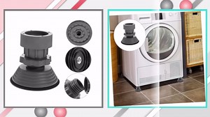 4 pcs Height Adjustable Washing Machine Feet Pads Washer Dryer Foot Mats for Noise Reduction