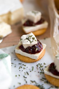 RITZ Cracker, Brie, and Jam Bites