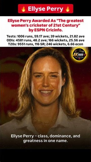 Ellyse Perry Named Greatest Women’s Cricketer of the Century 👑🏏 | Cricket Legend #rcbians #rcbians