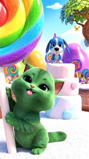 🐱🍭 Cat & Puppy in Candy Land! 🍬 Sweet Adventure | Shorts