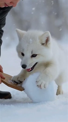 Tiny Paws, Big Snow Fort: A Fox Kit's First Build #ArcticFox #SnowFort #WinterSkills