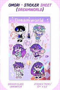 OMORI - [PRE-ORDER] Sticker Sheet (dreamworld) - Etsy Canada