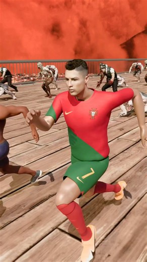 Ronaldo helps Messi & Ishowspeed run away from zombie apocalypse #shorts