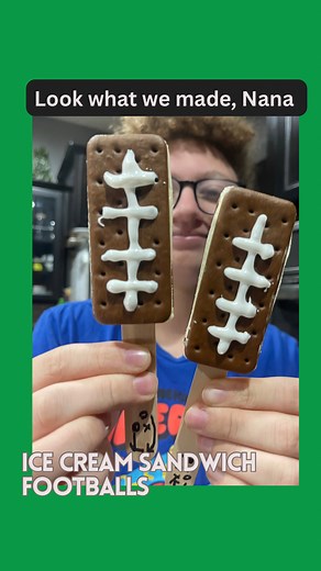 🏈🍦 Easy Ice Cream Football Treats – DIY Fun for Game Day! 🍦🏈We’re celebrating National Football Day AND getting ready for National Ice Cream Day tomorrow with the coolest (literally!) dessert ever—Mini Ice Cream Sandwich Footballs! 🏆✨Let the kids join the fun and create their own sweet team spirit with this no‑fuss, hands‑on treat.What You Need:🍦 Mini ice cream sandwiches🍦 Popsicle sticks🖊️ Sharpie🤍 White cake or cookie icing🎨 Team‑color sprinkles (optional)How to Play:1️⃣ Set up a DIY