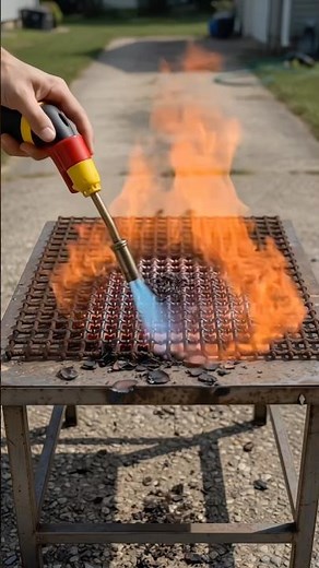 Deep Rust BBQ Grill Restoration: Rust Cleaned with Fire & Chemical Spray