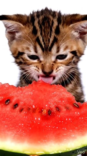 Cute Exotic Bengal "Wildcat" 😺✨ Satisfying Watermelon ASMR! #KittenASMR #cutecat #kitten