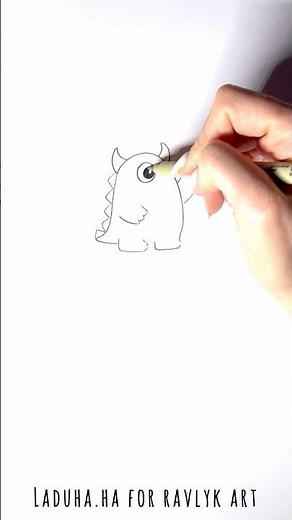 👾🎨 Cute Cartoon Monster Drawing ▶️ Easy Guide with Markers 🌈 #shorts #drawing #RavlykArt