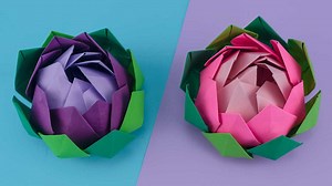 164K views · 9K reactions | Origami Lotus Flower Step by Step | How To Make A Simple Origami Lotus Tutorial | Art and Craft Ideas | Facebook