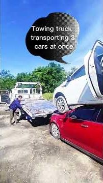 Towing Truck Transport 3 Cars at Once #forklift #towing