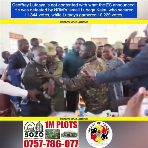 WATCH: Kakuuto County incumbent MP Geoffrey Lutaaya was forcibly removed from the tally centre after angrily contesting the Electoral Commission’s change of results, accusing the EC of announcing figures that did not appear on the DR forms. Police intervened to restore calm. Lutaaya was defeated by NRM’s Ismail Lubega Kaka, who secured 11,344 votes, while Lutaaya garnered 10,229 votes. #shamilcruzupdates #shamilcruzug #fyp