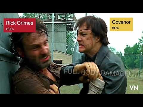 Rick Grimes VS The Governor || The Walking Dead (Fight scene - With healtbars)